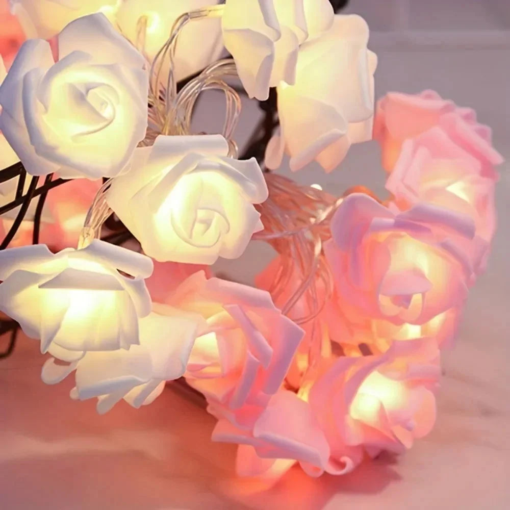 DIVERSE DEPOT™ - Pink Rose Fairy Decoration String Lights