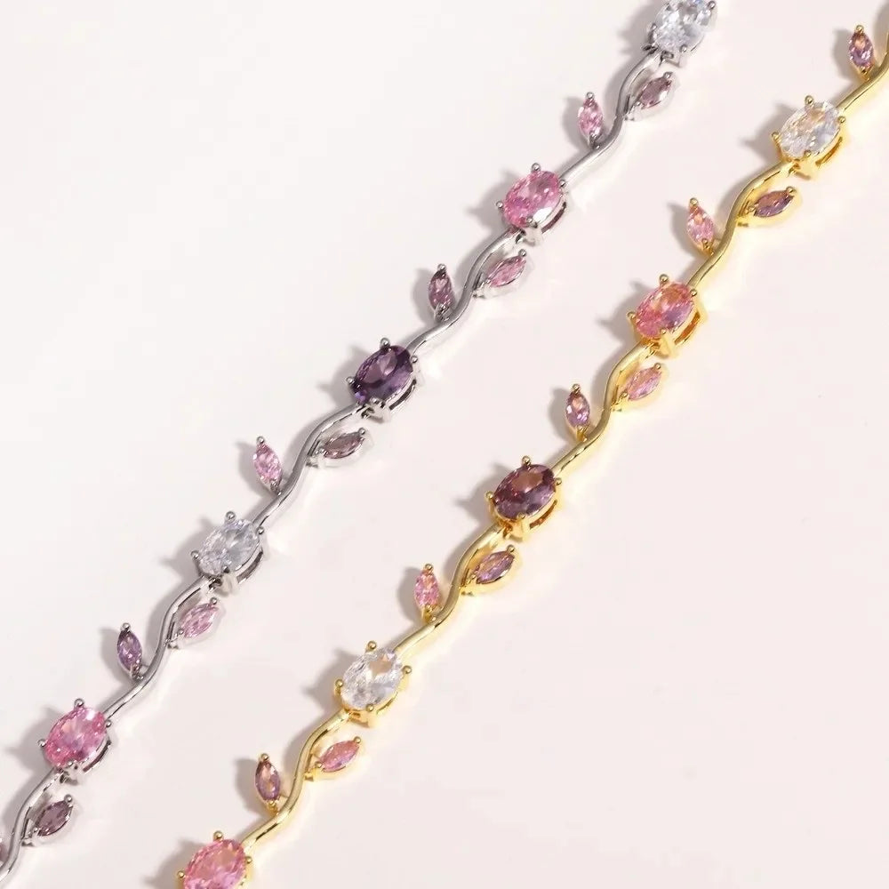 DIVERSE DEPOT™ - Elegant Crystal Flower Bracelet for Women