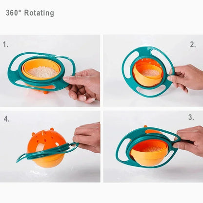 DIVERSE DEPOT™ - 360° Rotating Baby Gyro Snack Bowl