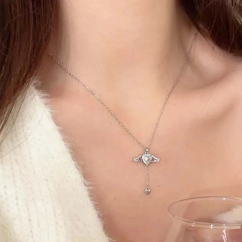 DIVERSE DEPOT™ - Luxury Angel Style Heart Necklace