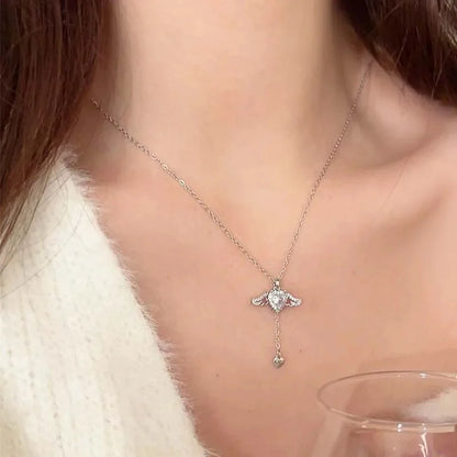 DIVERSE DEPOT™ - Luxury Angel Style Heart Necklace
