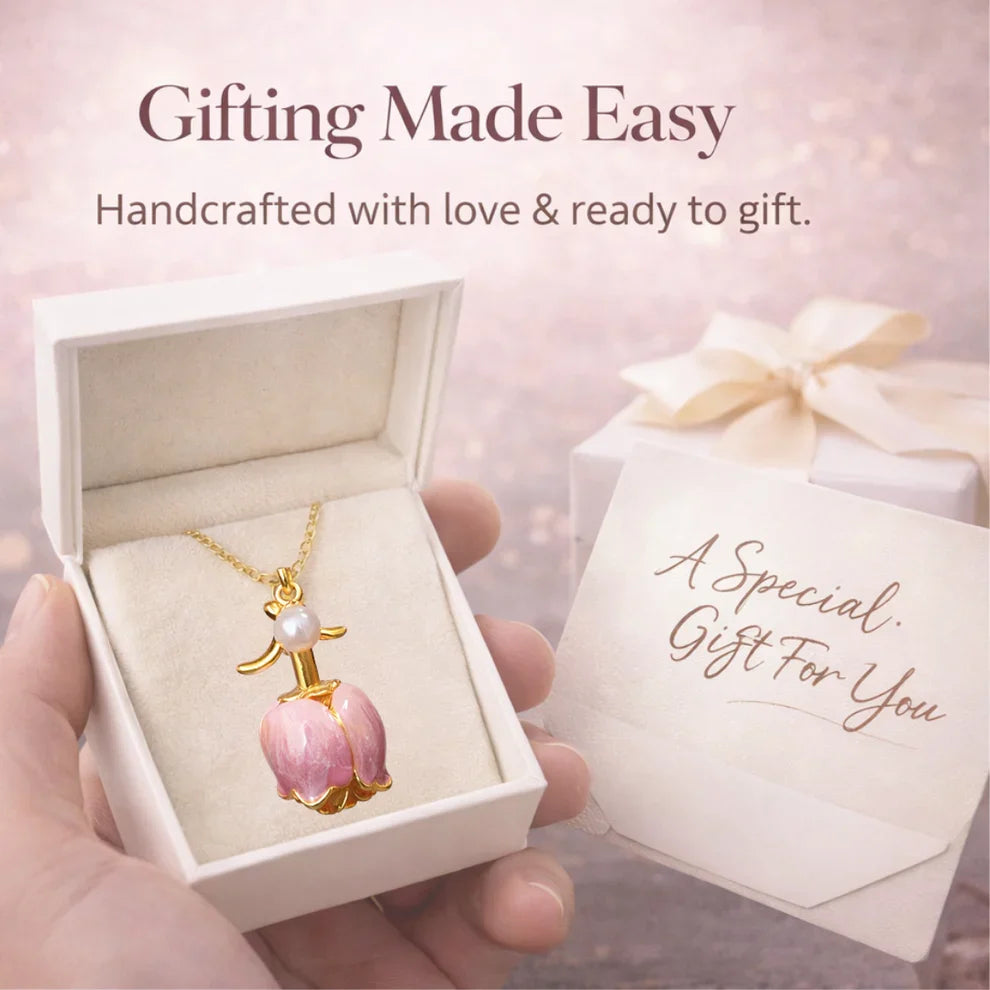 DIVERSE DEPOT™ - Rose Flower Blowing Necklace