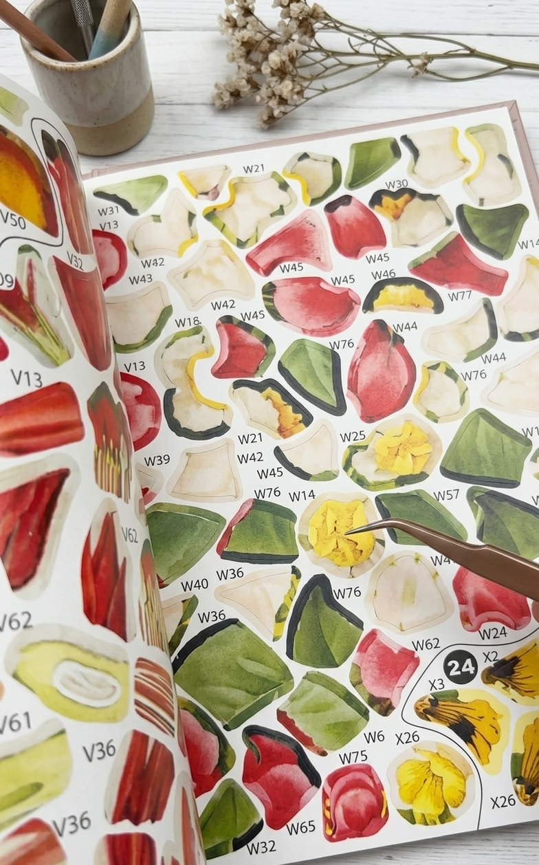 DIVERSE DEPOT™ - Creative Flower Sticker Puzzle Book