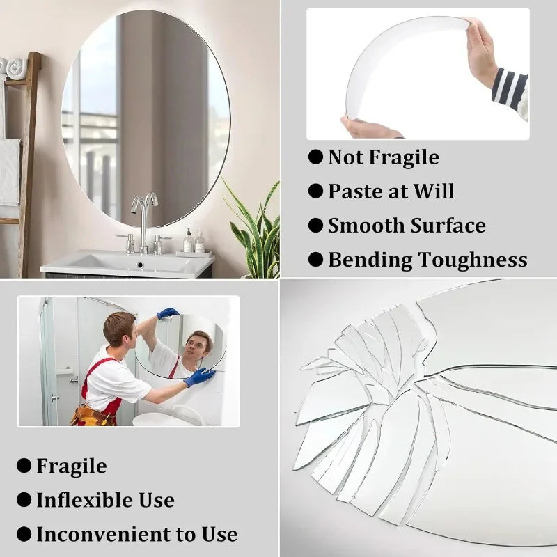 DIVERSE DEPOT™ - Safe Bendable Unbreakable Wall Mirror