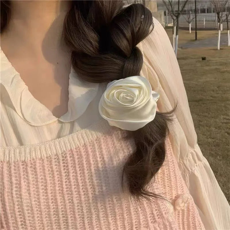 DIVERSE DEPOT™ - Rose Flower Scrunchie Elegant Hair Tie