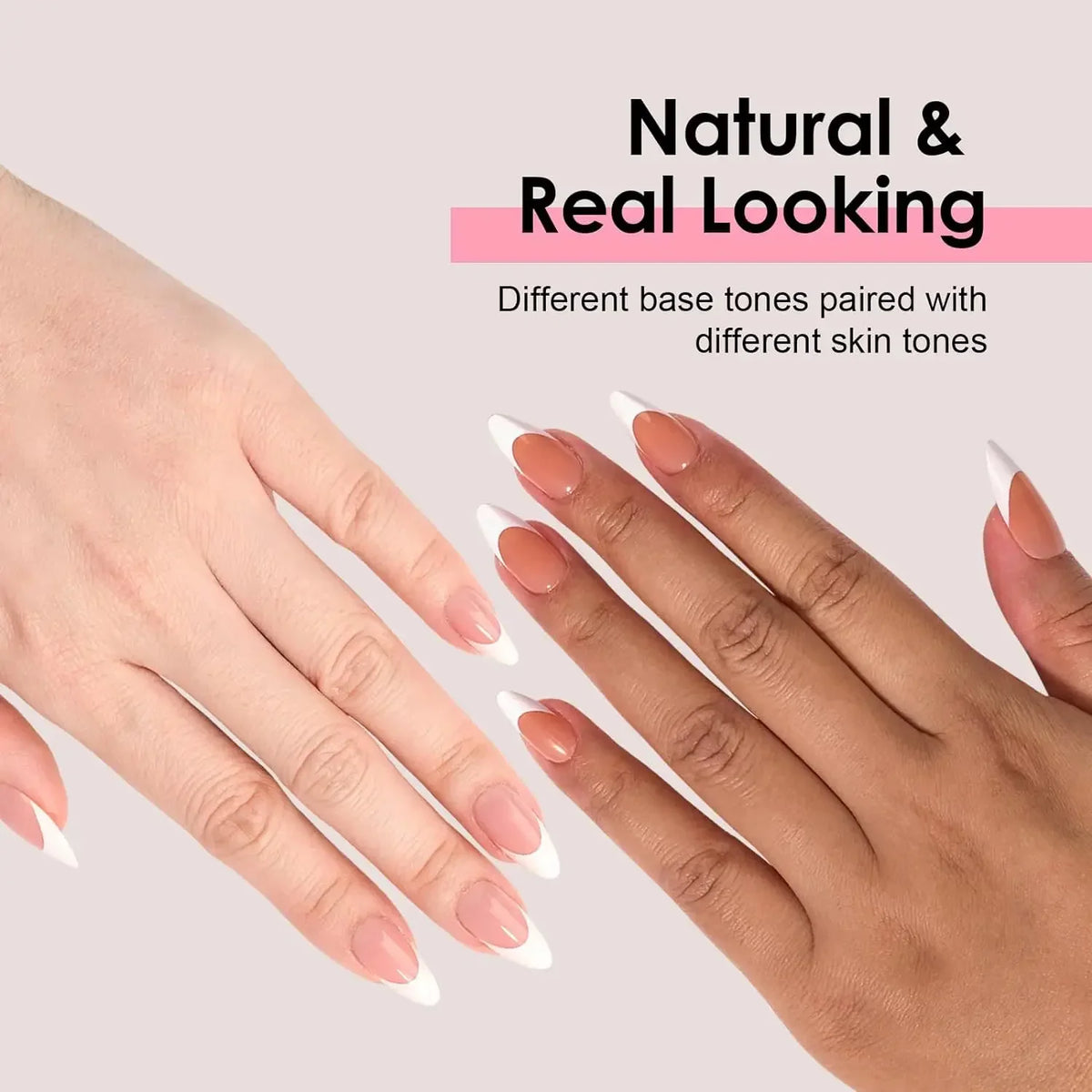 DIVERSE DEPOT™ - Elegant French Glow Nail Set