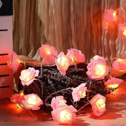 DIVERSE DEPOT™ - Pink Rose Fairy Decoration String Lights