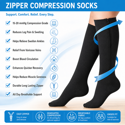 DIVERSE DEPOT™ - Easy Zip Compression Socks