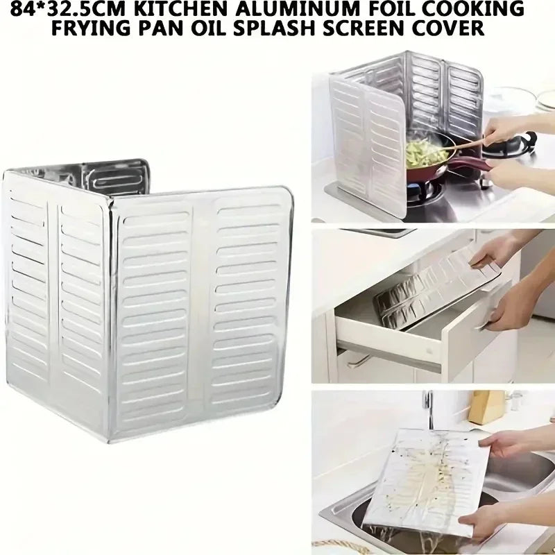 DIVERSE DEPOT™ - Foldable Aluminum Stove Splatter Guard | Imported Quality