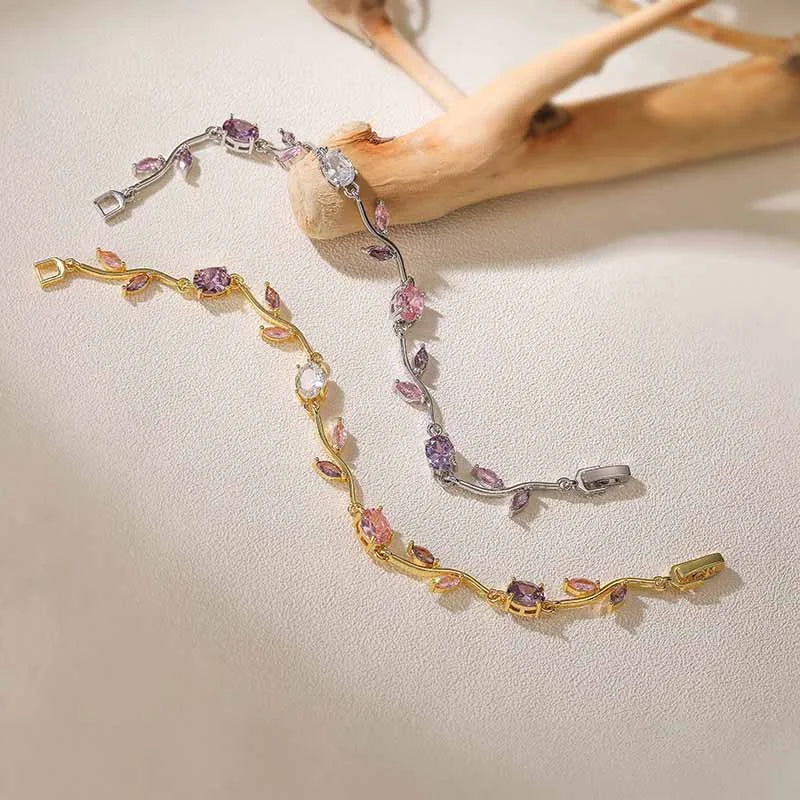 DIVERSE DEPOT™ - Elegant Crystal Flower Bracelet for Women