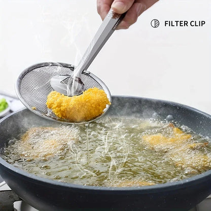 DIVERSE DEPOT™ - 2-in-1 Stainless Steel Frying Strainer Tong