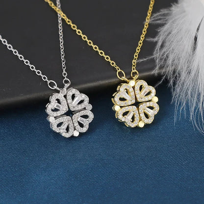 DIVERSE DEPOT™ - 2 in 1 Premium Clover Heart Necklace | Imported Quality