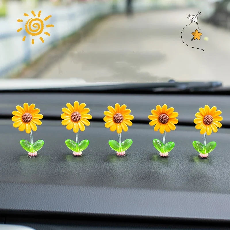 DIVERSE DEPOT™ - Cute Sunflower Car Dashboard Decor
