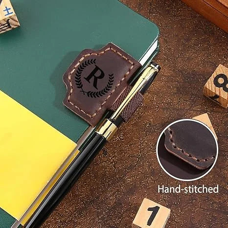 DIVERSE DEPOT™ - Stylish Initial Leather Bookmark Clip