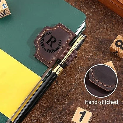DIVERSE DEPOT™ - Stylish Initial Leather Bookmark Clip