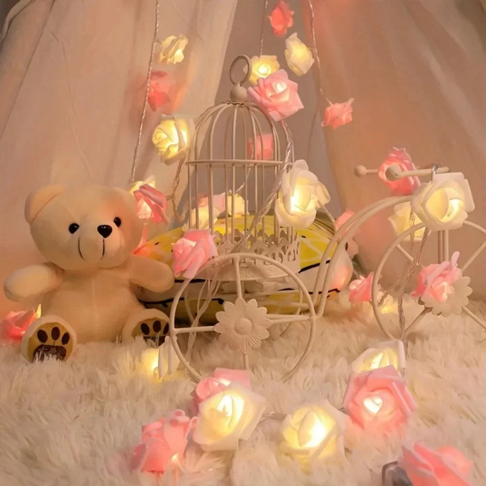 DIVERSE DEPOT™ - Pink Rose Fairy Decoration String Lights
