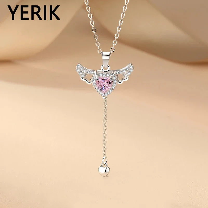 DIVERSE DEPOT™ - Luxury Angel Style Heart Necklace