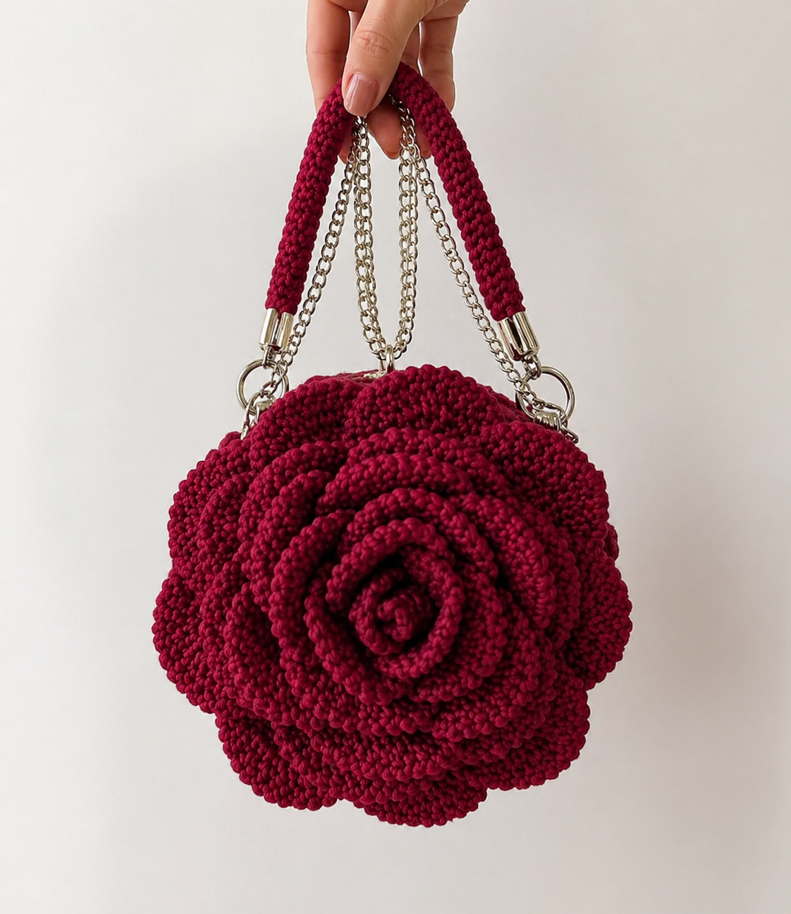 DIVERSE DEPOT™ - Stylish Handmade Crochet Rose Bag