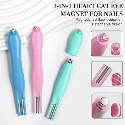DIVERSE DEPOT™ - 3-in-1 Love Heart Nail Magnet