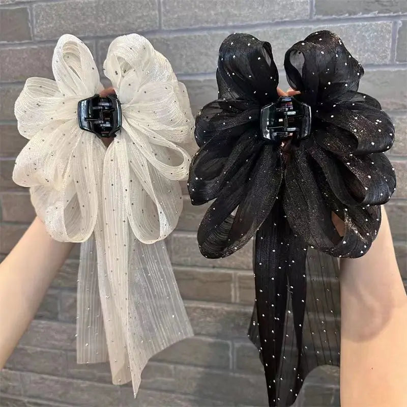 DIVERSE DEPOT™ - Sparkle Bow Hair Claw Clip