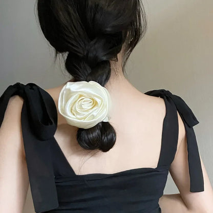 DIVERSE DEPOT™ - Rose Flower Scrunchie Elegant Hair Tie