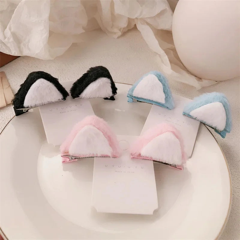 DIVERSE DEPOT™ - Cute Plush Cat Ear Hair Clips