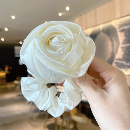 DIVERSE DEPOT™ - Rose Flower Scrunchie Elegant Hair Tie