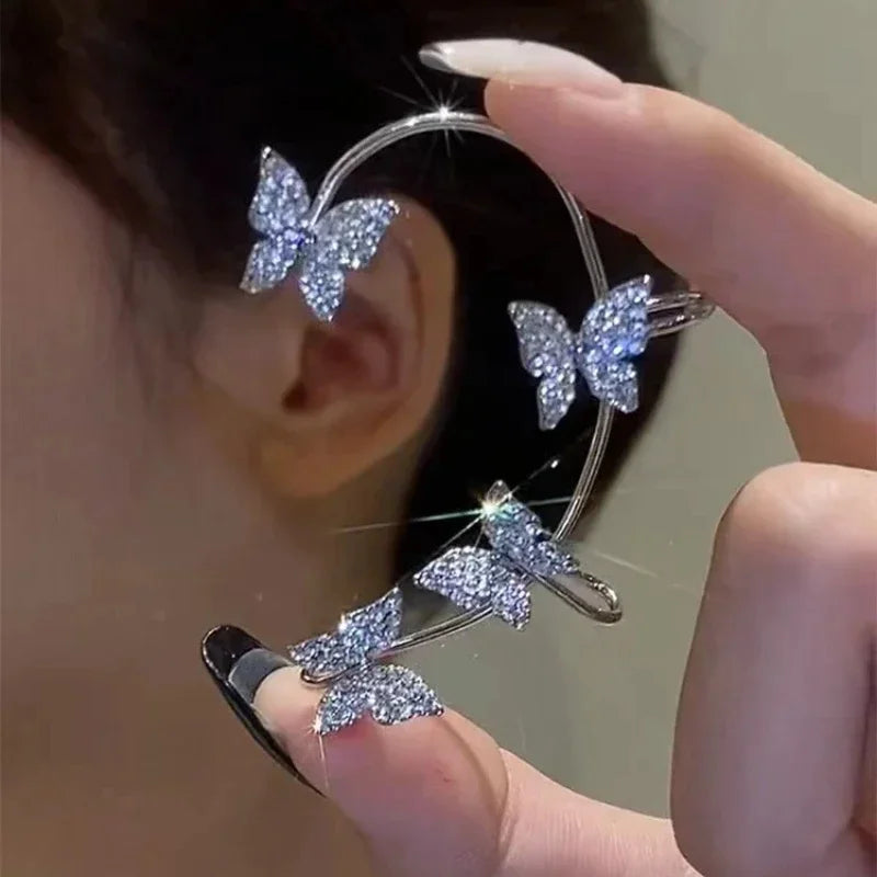 DIVERSE DEPOT™ - Crystal Butterfly Ear Wrap Earrings
