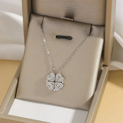 DIVERSE DEPOT™ - 2 in 1 Premium Clover Heart Necklace | Imported Quality