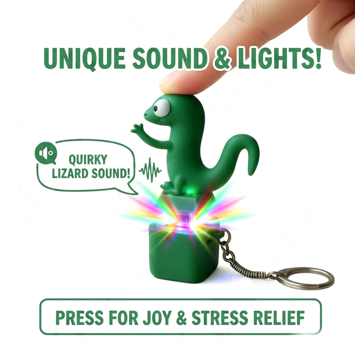 Funny Light-Up Lizard Keychain