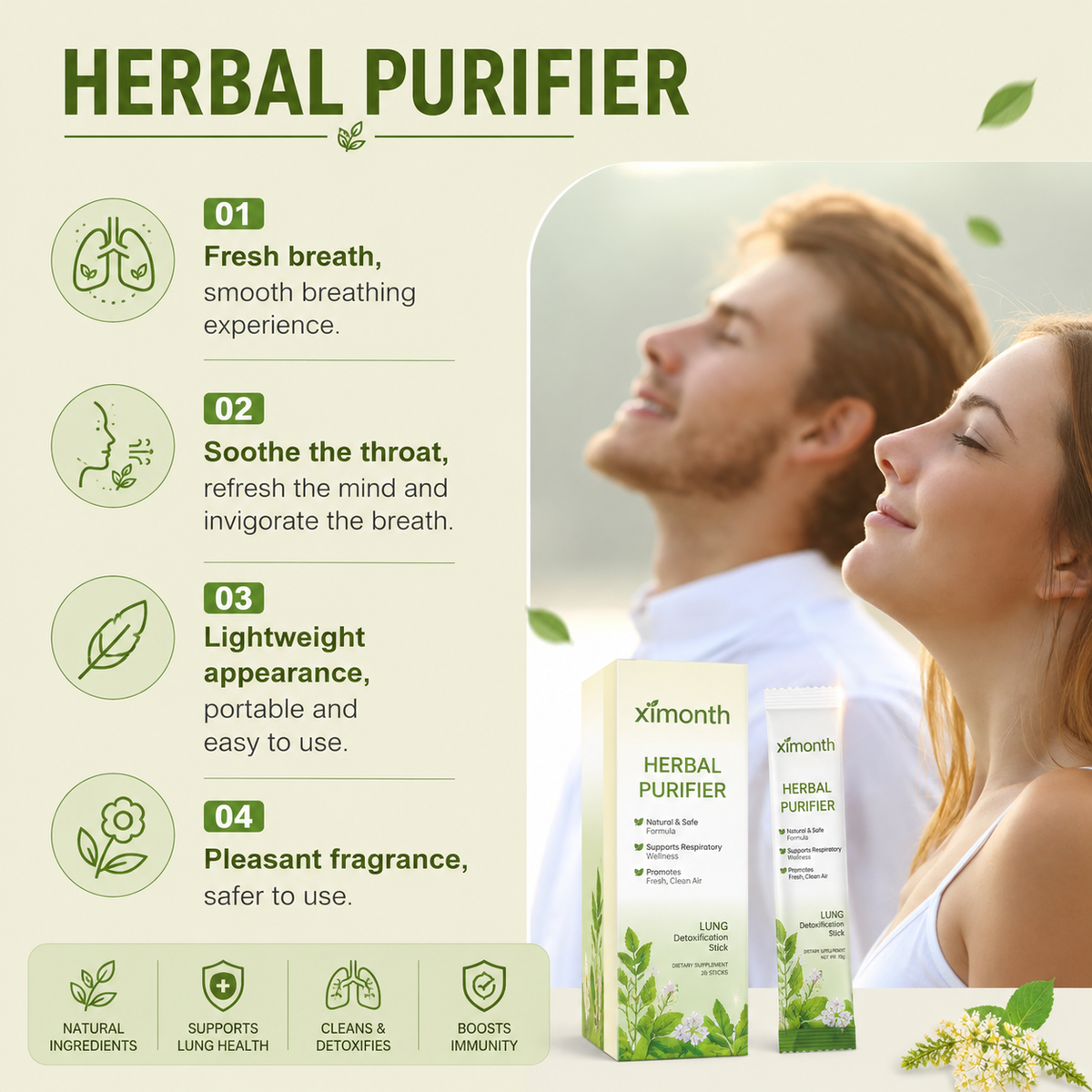 Herbal Breathing Relief Stick (Natural & Safe)