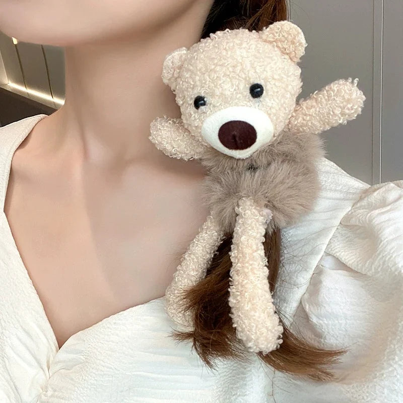 Cute Plush Teddy Bear Hair Tie Scrunchie