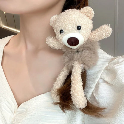 Cute Plush Teddy Bear Hair Tie Scrunchie
