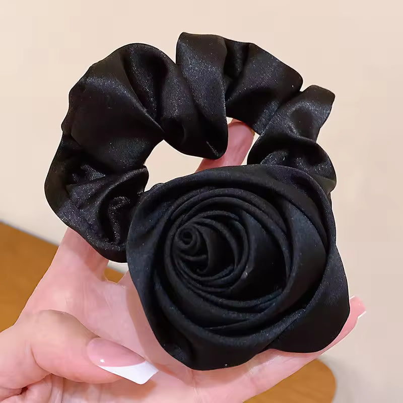 DIVERSE DEPOT™ - Rose Flower Scrunchie Elegant Hair Tie
