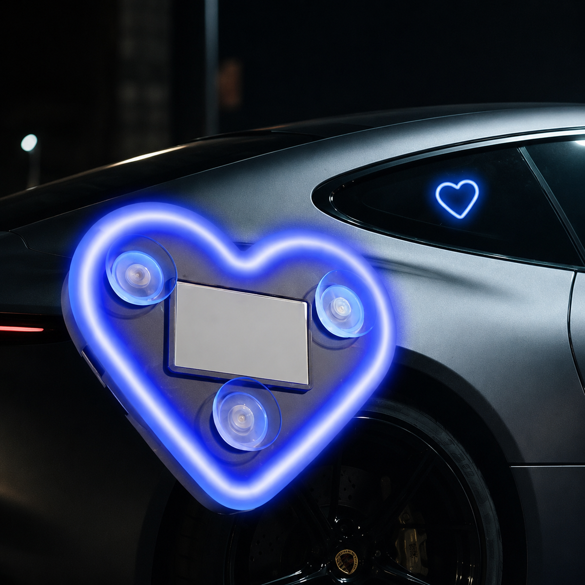 Solar Car Window Heart LED Light
