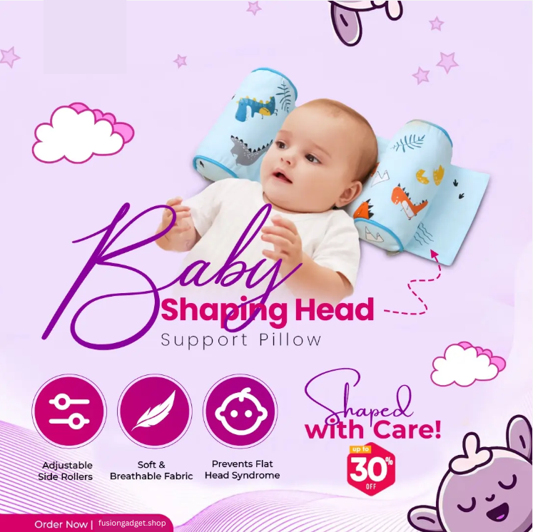 DIVERSE DEPOT™  - Baby Shaping Head Support Pillow