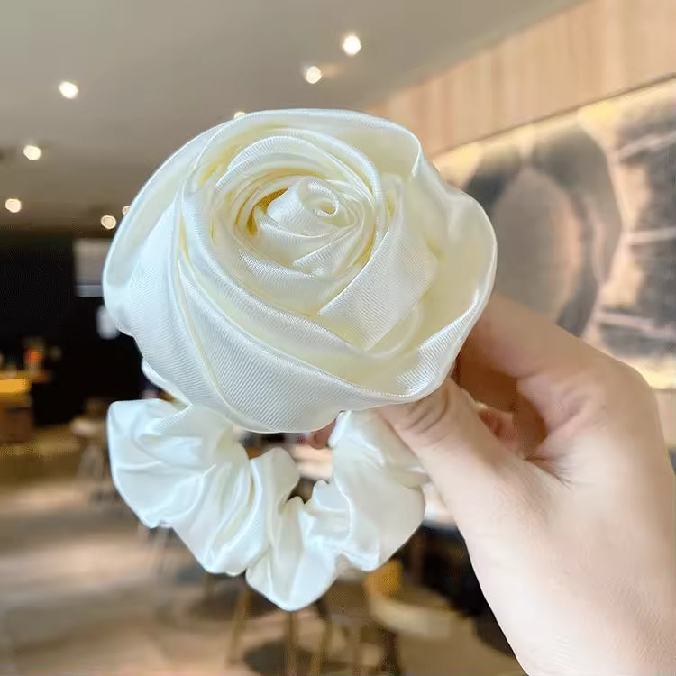 DIVERSE DEPOT™ - Rose Flower Scrunchie Elegant Hair Tie