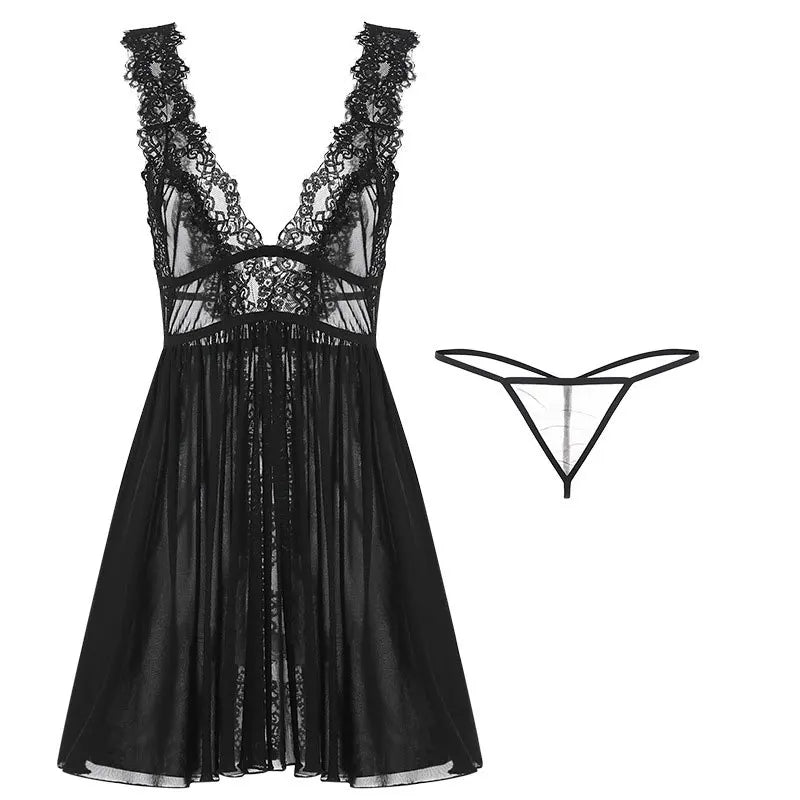 DIVERSE DEPOT™ - Elegant Lace Nightwear Dress