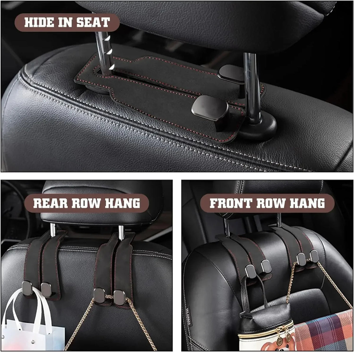 DIVERSE DEPOT™ - Car Back Seat Leather Hook
