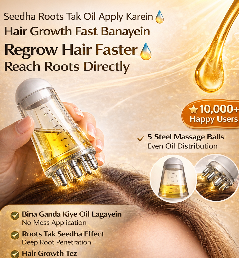 DIVERSE DEPOT™ - Hair Oil Applicator Scalp Massager Bottle