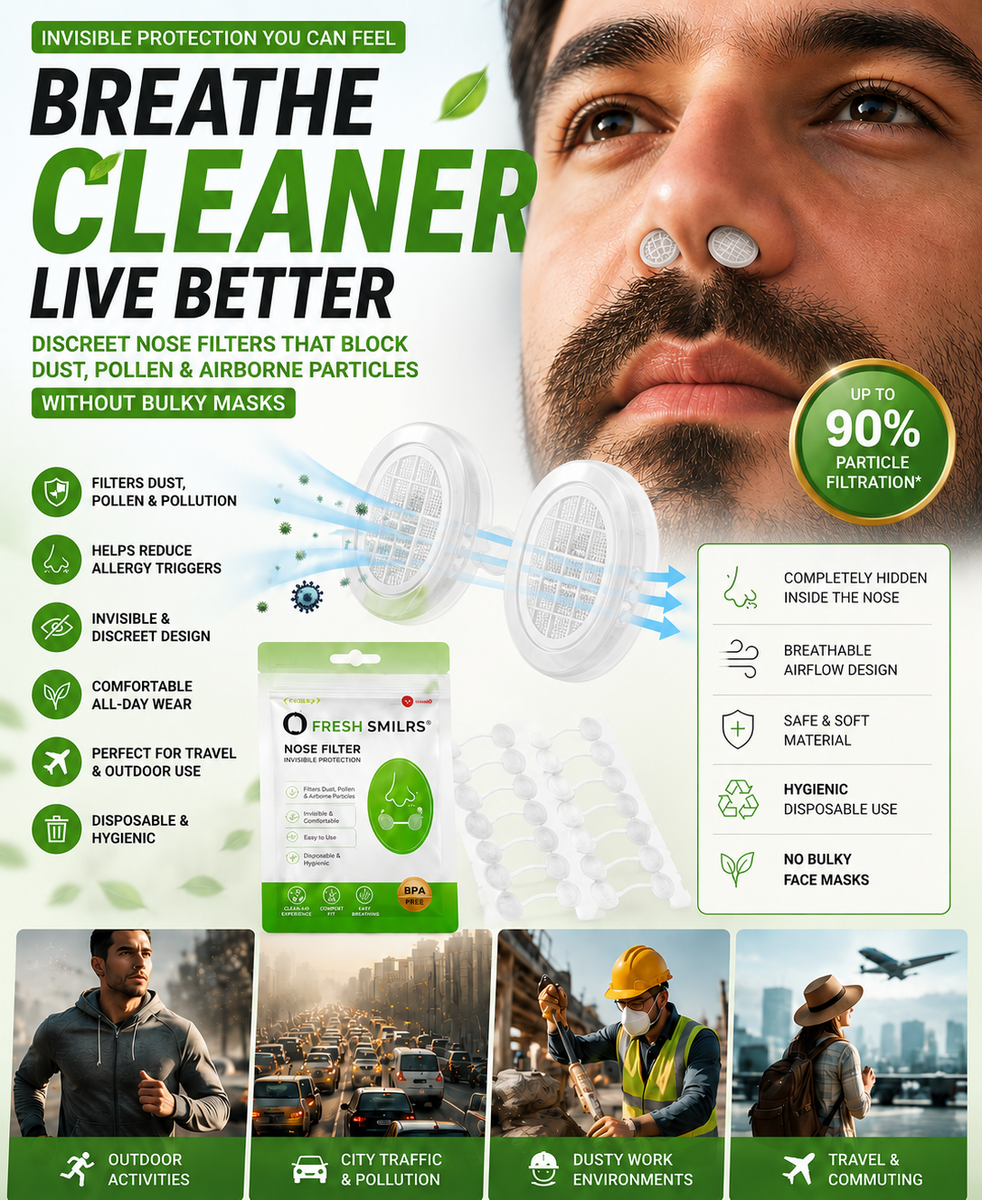 DIVERSE DEPOT™ - Invisible Nose Filter Clean Breathing