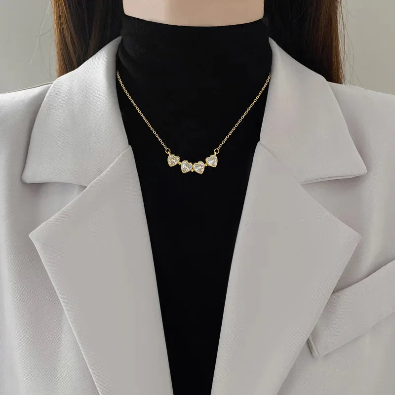 DIVERSE DEPOT™ - 2 in 1 Premium Clover Heart Necklace | Imported Quality