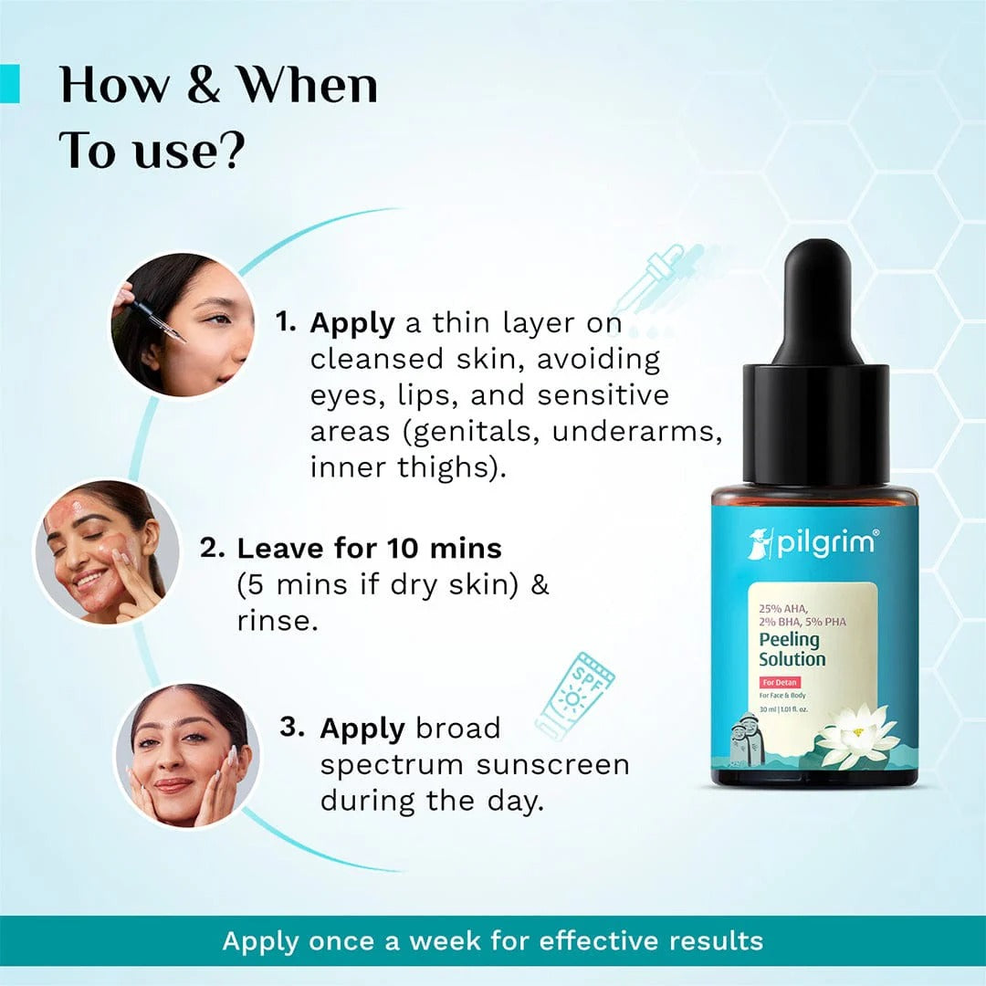 25% AHA, 2% BHA, 5% PHA Peeling Solution for Detan