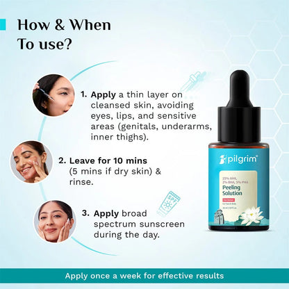 25% AHA, 2% BHA, 5% PHA Peeling Solution for Detan