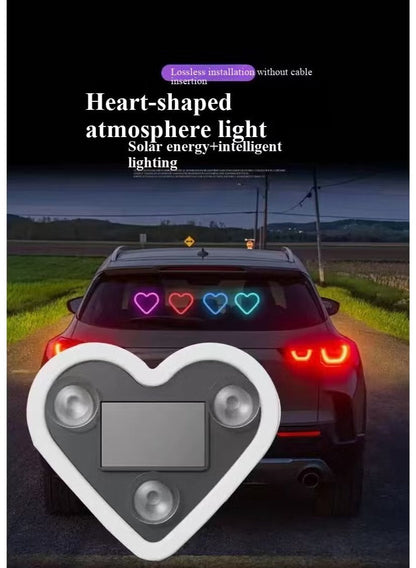 Solar Car Window Heart LED Light