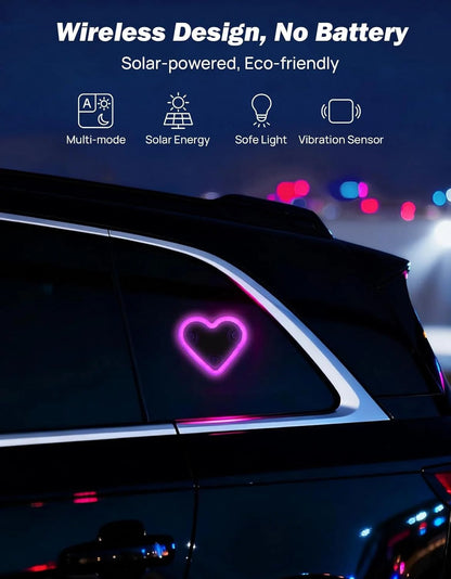 Solar Car Window Heart LED Light