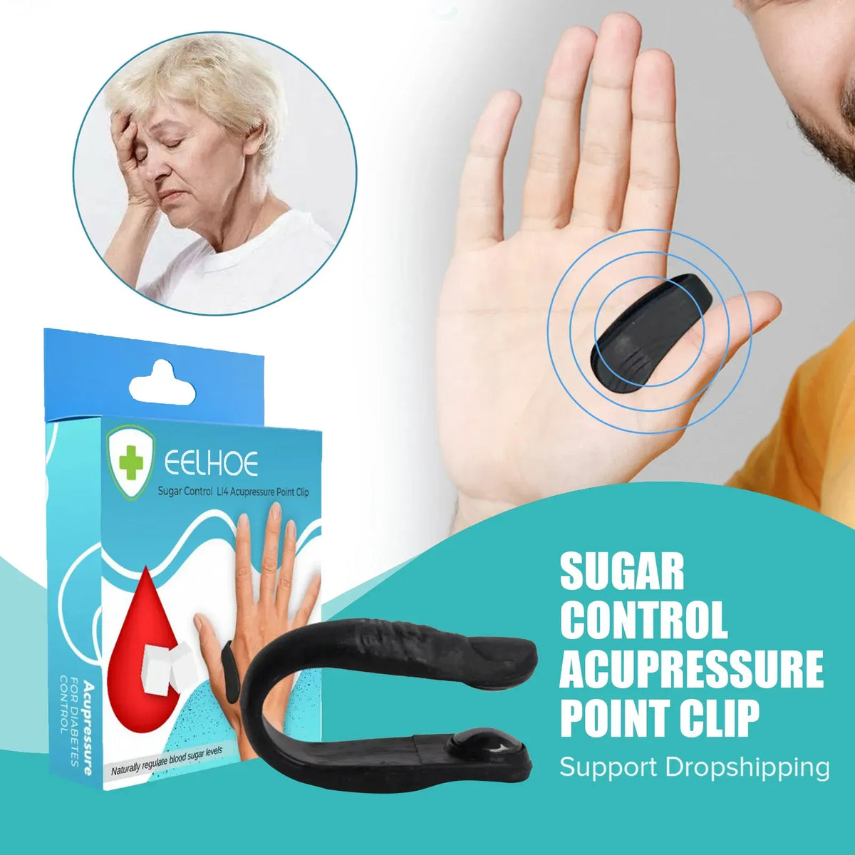 Sugar Control Acupressure Clip | Magnetic Sugar Control Clip