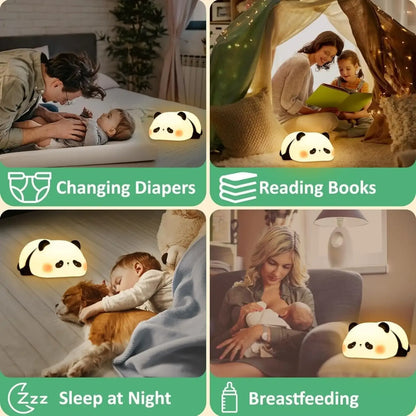 Sleeping Glowing Panda | Silicon Panda Lamp | 7 in 1 Colors