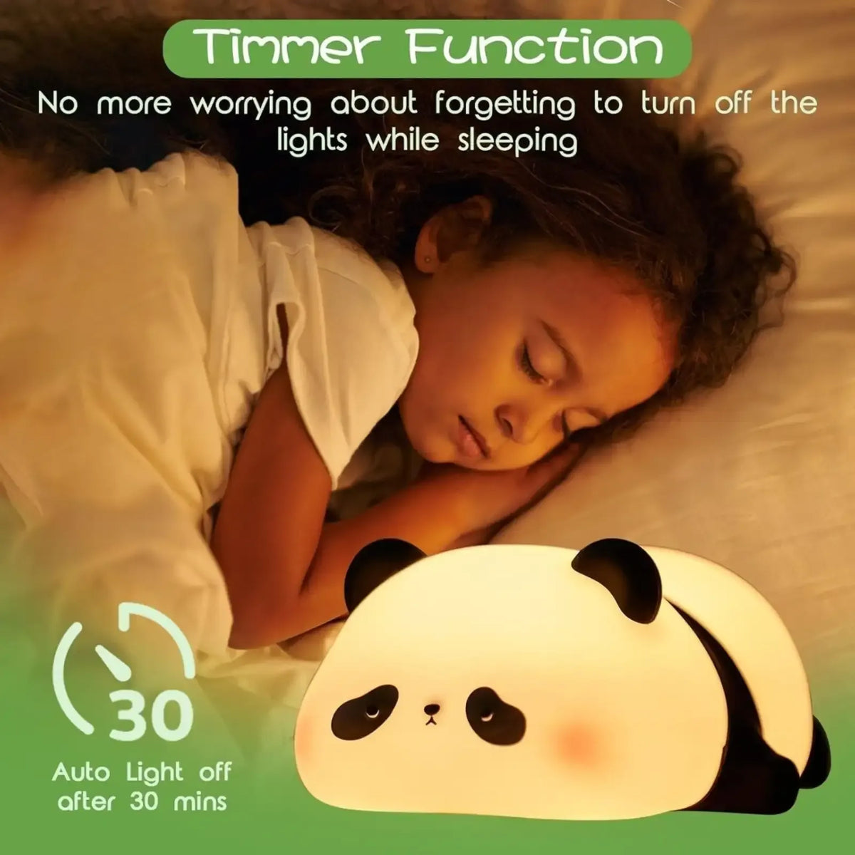 Sleeping Glowing Panda | Silicon Panda Lamp | 7 in 1 Colors