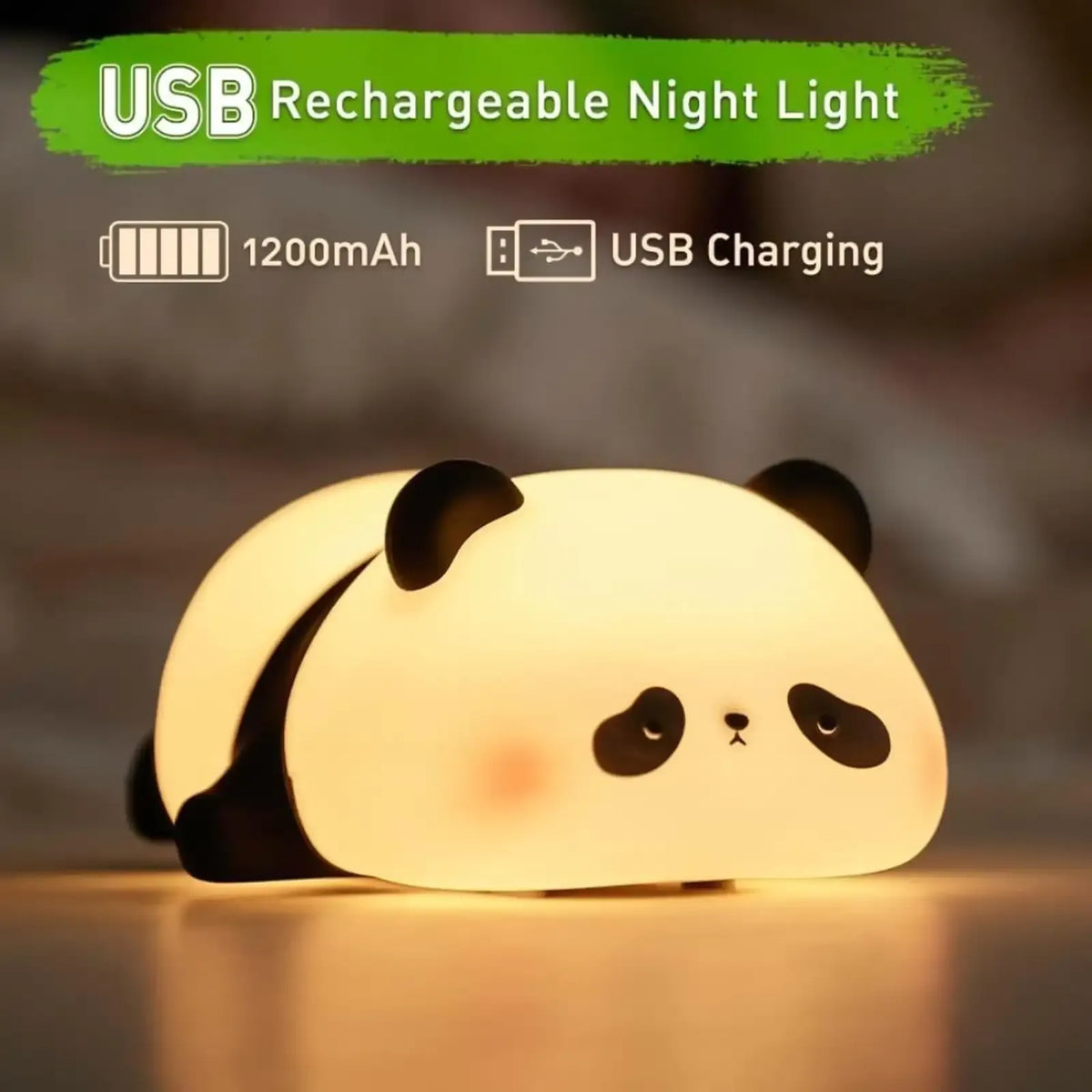 Sleeping Glowing Panda | Silicon Panda Lamp | 7 in 1 Colors